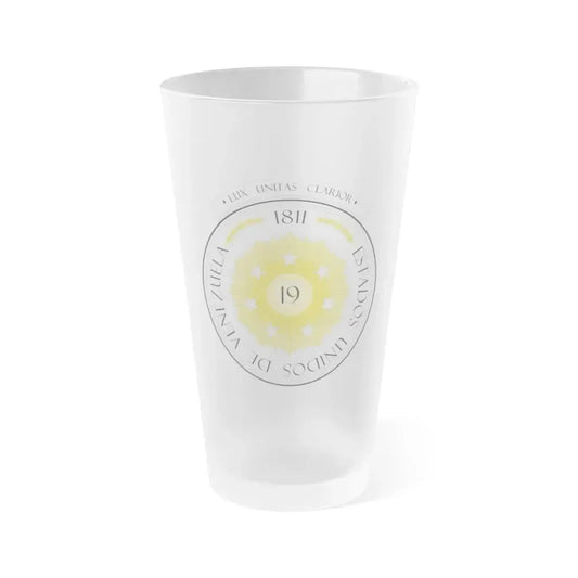 Coat of arms of Venezuela (1810) - Frosted Pint Glass 16oz Default Title - Go Mug Yourself