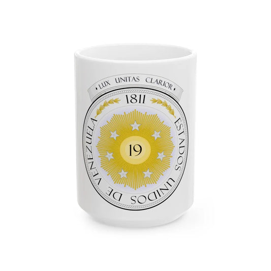 Coat of arms of Venezuela (1810) - White Coffee Mug-15oz-Go Mug Yourself