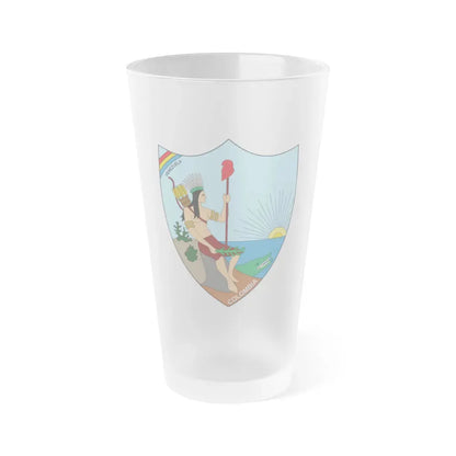 Coat of arms of Venezuela (1811) - Frosted Pint Glass 16oz Default Title - Go Mug Yourself