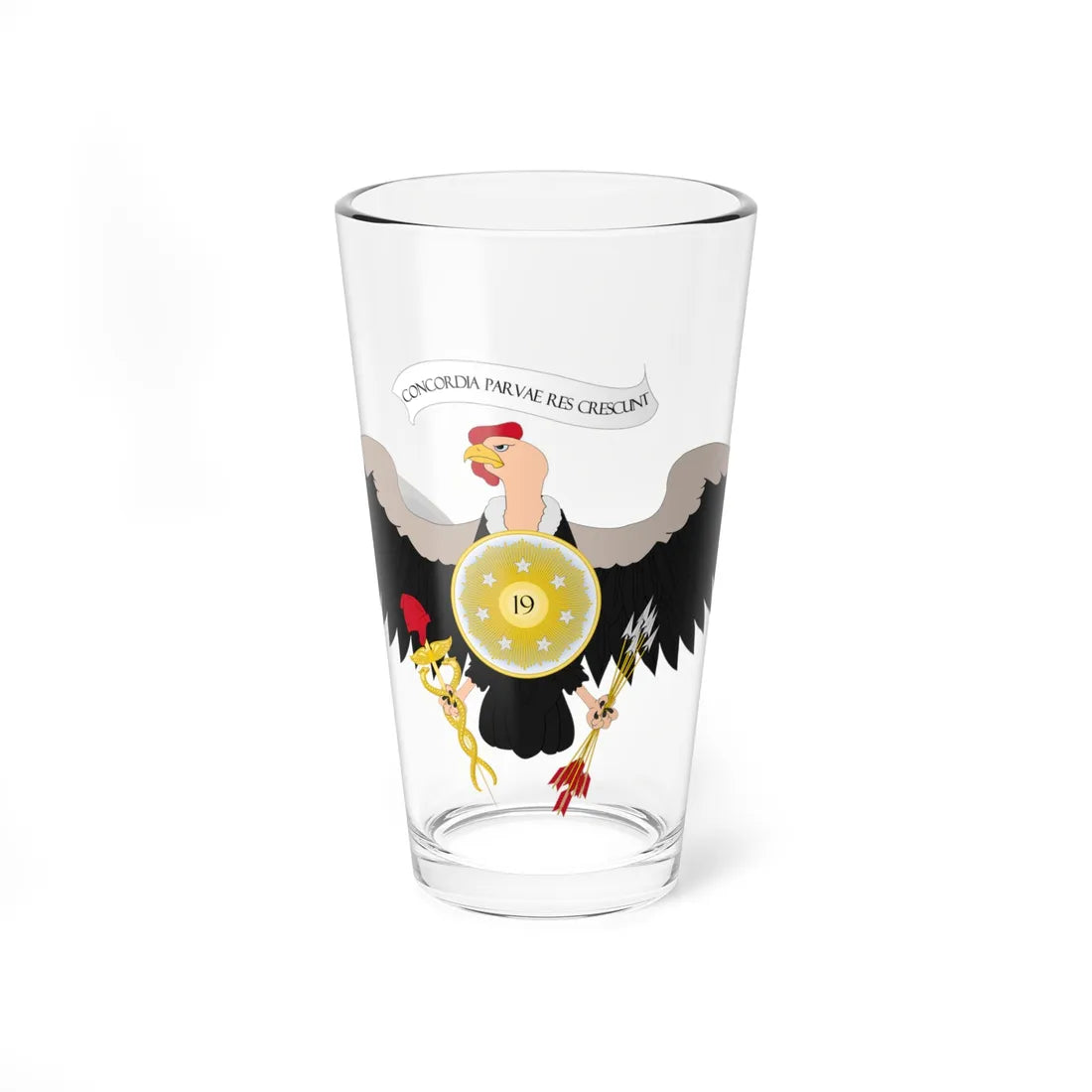 Coat of arms of Venezuela 1812 (Venezuela) (Coat of Arms) Pint Glass 16oz 16oz - Go Mug Yourself