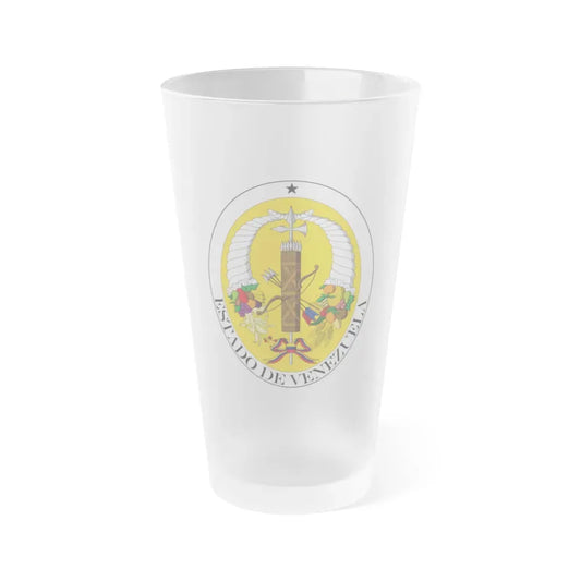 Coat of arms of Venezuela (1830-1836) - Frosted Pint Glass 16oz Default Title - Go Mug Yourself