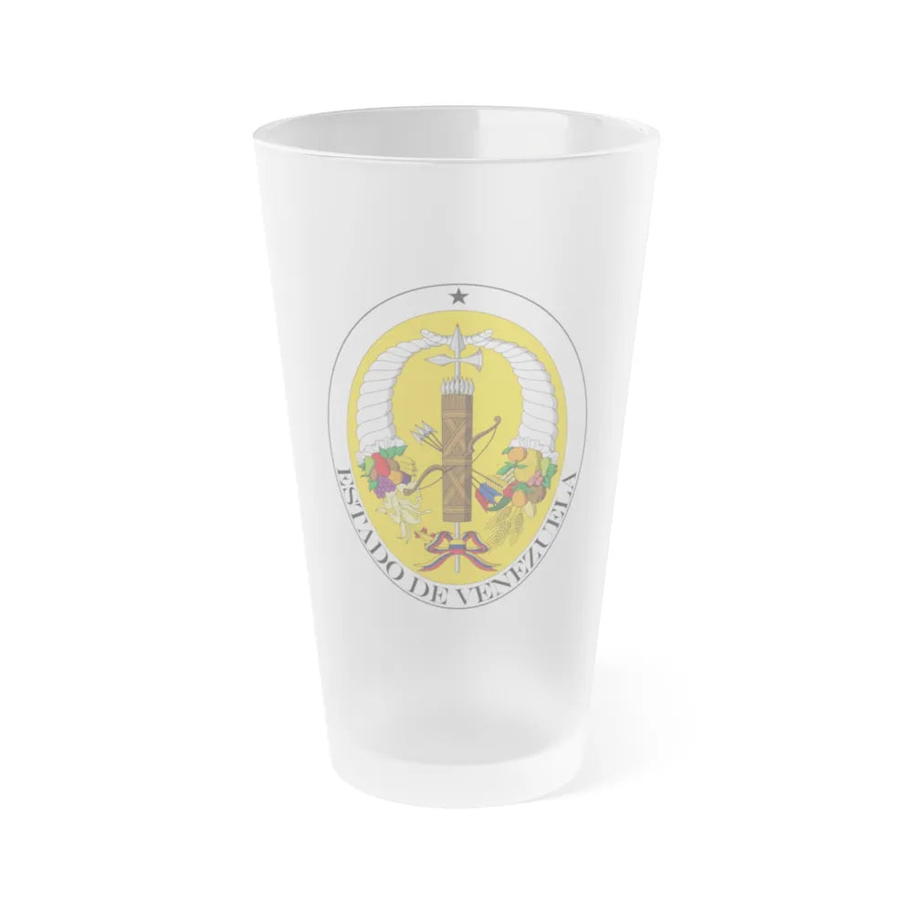 Coat of arms of Venezuela (1830-1836) - Frosted Pint Glass 16oz-Go Mug Yourself