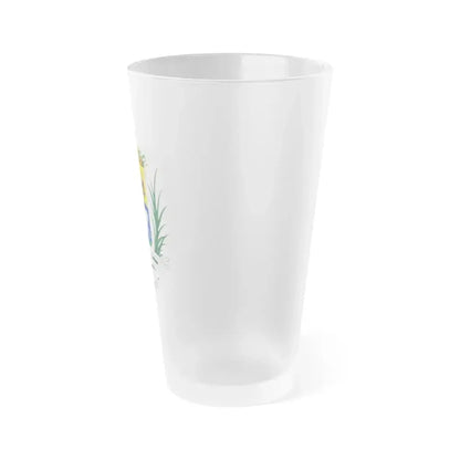 Coat of arms of Venezuela (1871) - Frosted Pint Glass 16oz - Go Mug Yourself