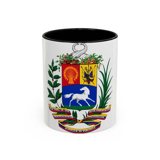 Coat of arms of Venezuela (1954-2006) - Accent Coffee Mug 11oz Black - Go Mug Yourself
