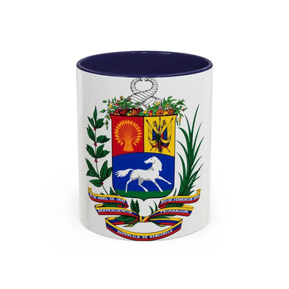 Coat of arms of Venezuela (1954-2006) - Accent Coffee Mug 11oz Navy - Go Mug Yourself