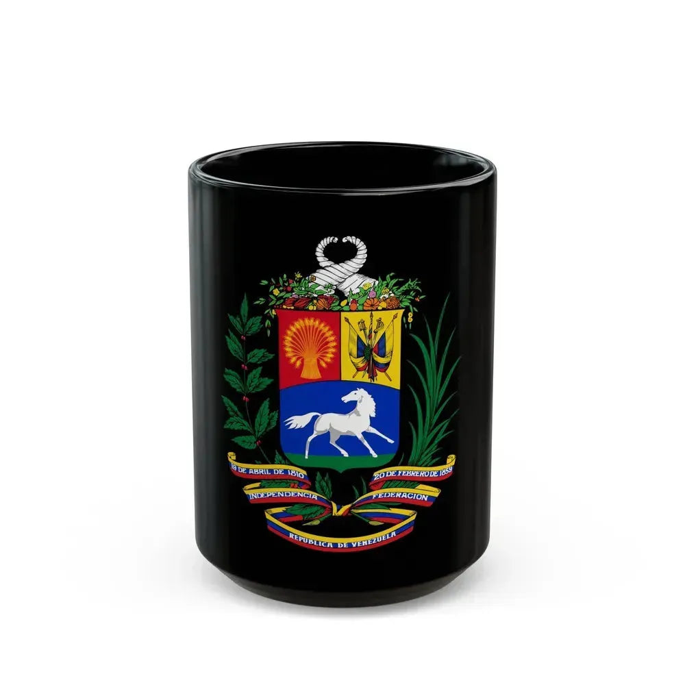 Coat of arms of Venezuela (1954-2006) - Black Coffee Mug 15oz - Go Mug Yourself