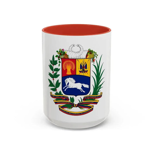 Coat of arms of Venezuela - Accent Coffee Mug 15oz Red - Go Mug Yourself