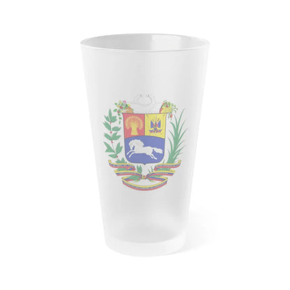 Coat of arms of Venezuela - Frosted Pint Glass 16oz-16oz-Frosted-Go Mug Yourself