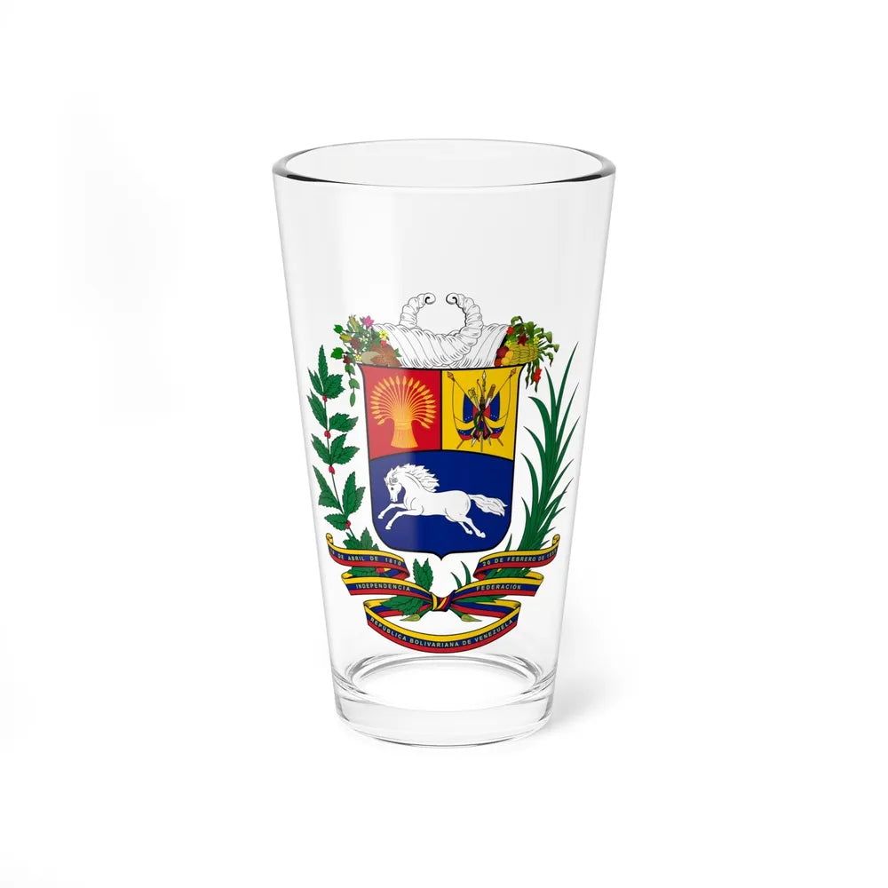 Coat of arms of Venezuela - Pint Glass 16oz-16oz-Go Mug Yourself