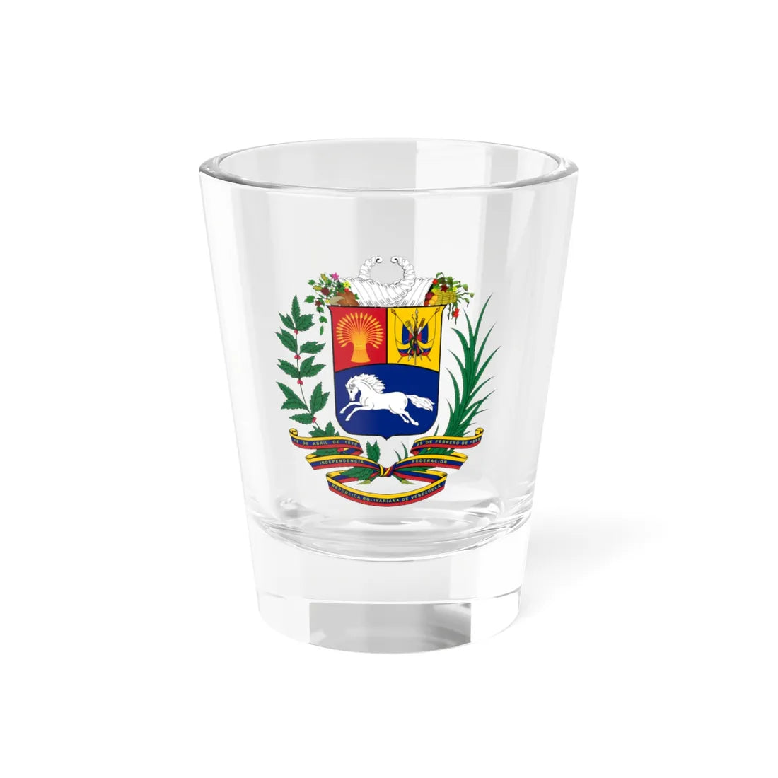 Coat of arms of Venezuela (Venezuela) (Coat of Arms) Shot Glass 1.5oz 1.5oz - Go Mug Yourself