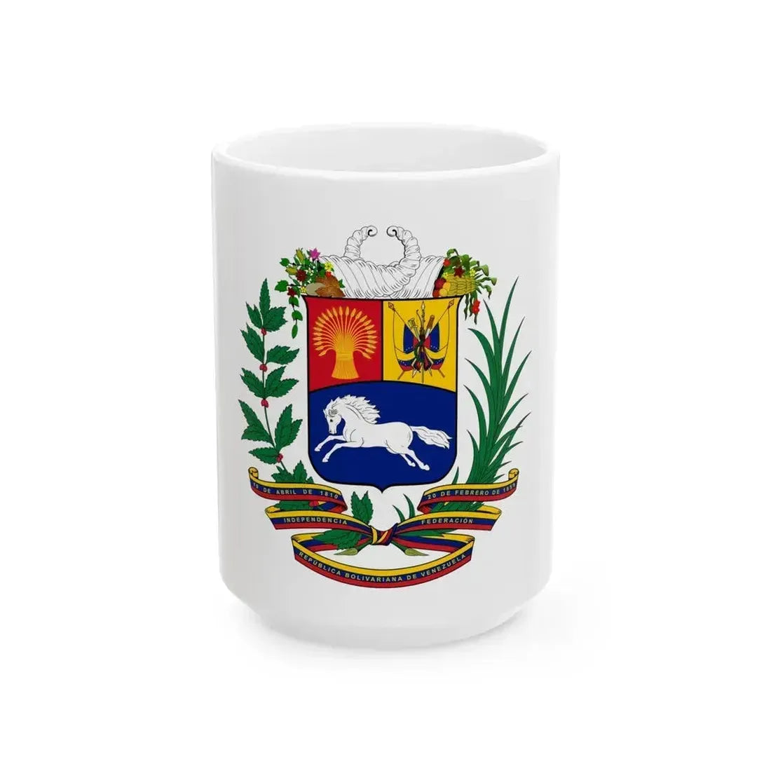 Coat of arms of Venezuela - White Coffee Mug 15oz - Go Mug Yourself
