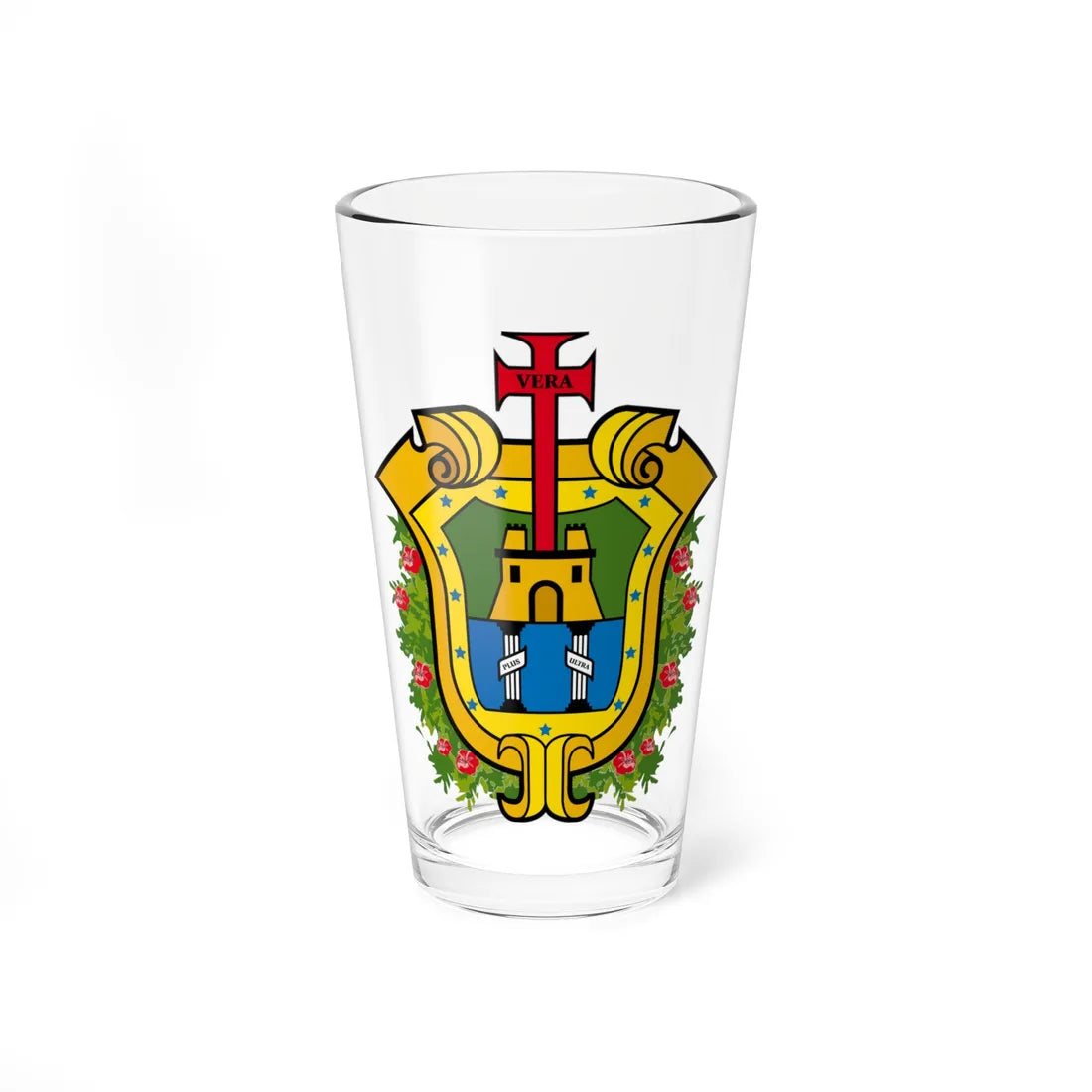 Coat of arms of Veracruz (Mexico) (Coat of Arms) Pint Glass 16oz 16oz - Go Mug Yourself