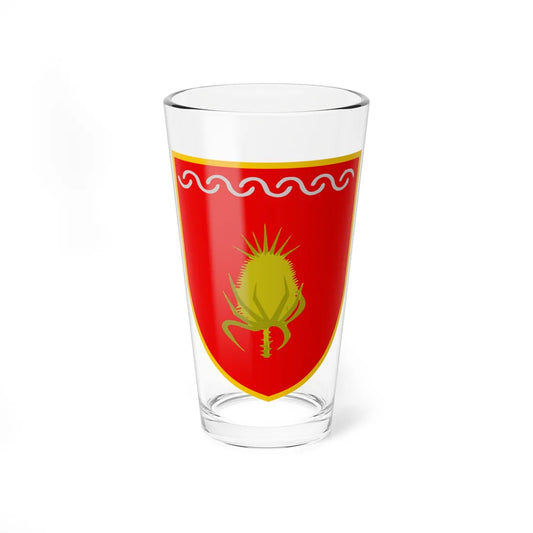 Coat of arms of Vevčani Municipality (North Macedonia) (Coat of Arms) Pint Glass 16oz 16oz - Go Mug Yourself