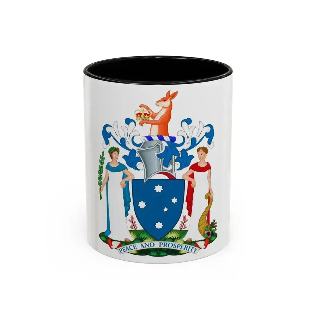 Coat of Arms of Victoria - Accent Coffee Mug 11oz Black - Go Mug Yourself