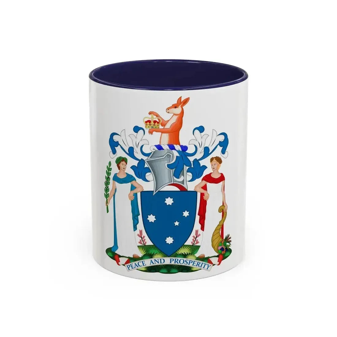 Coat of Arms of Victoria - Accent Coffee Mug 11oz Navy - Go Mug Yourself
