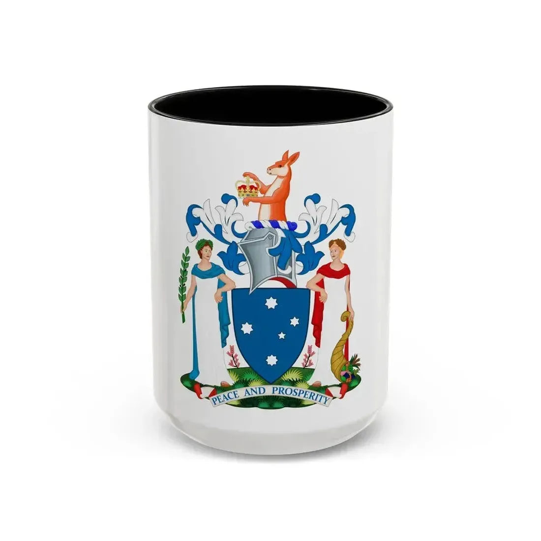 Coat of Arms of Victoria - Accent Coffee Mug 15oz Black - Go Mug Yourself