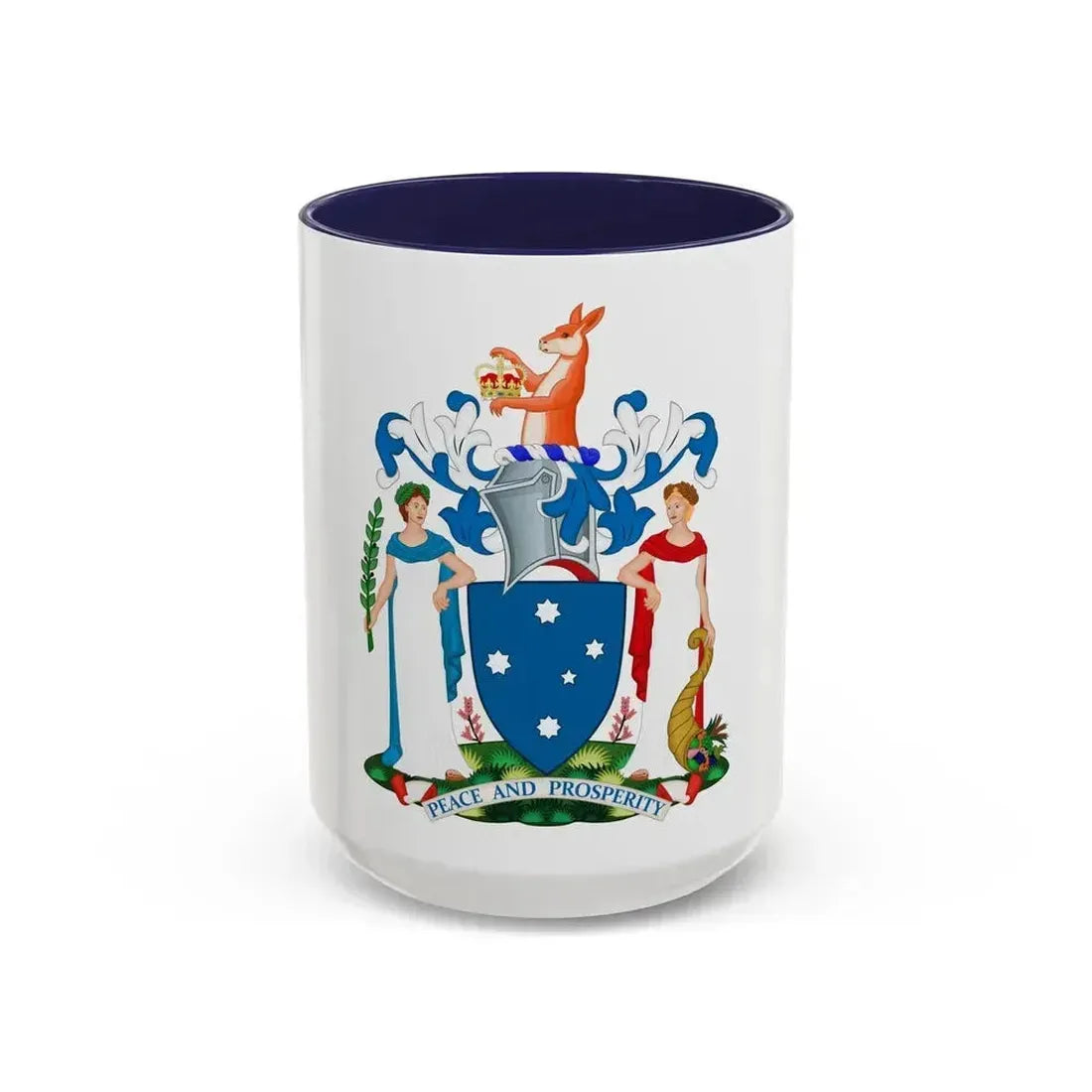 Coat of Arms of Victoria - Accent Coffee Mug 15oz Navy - Go Mug Yourself