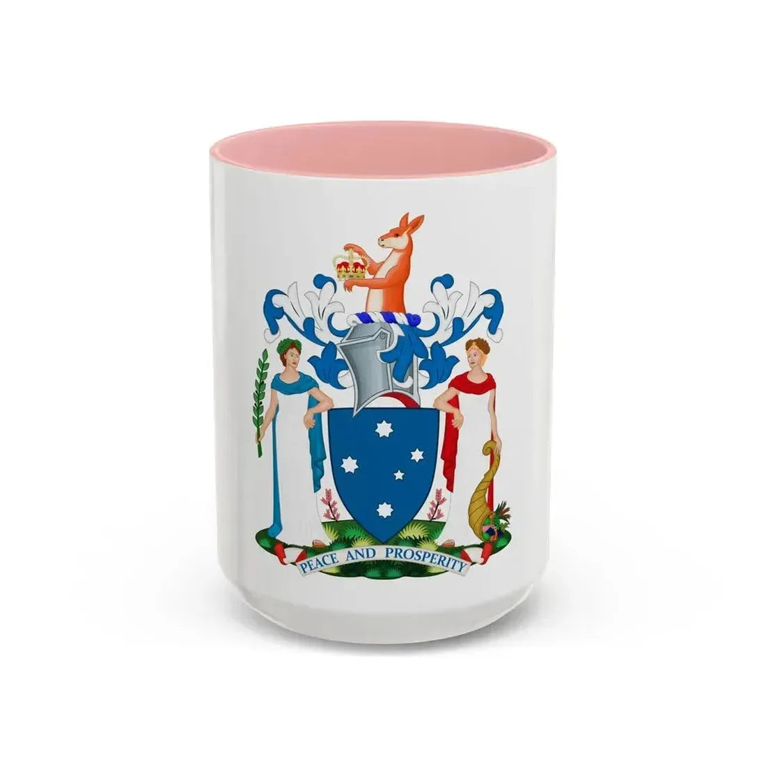 Coat of Arms of Victoria - Accent Coffee Mug 15oz Pink - Go Mug Yourself