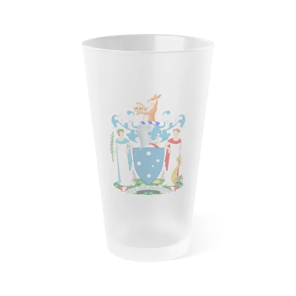 Coat of Arms of Victoria - Frosted Pint Glass 16oz-16oz-Frosted-Go Mug Yourself