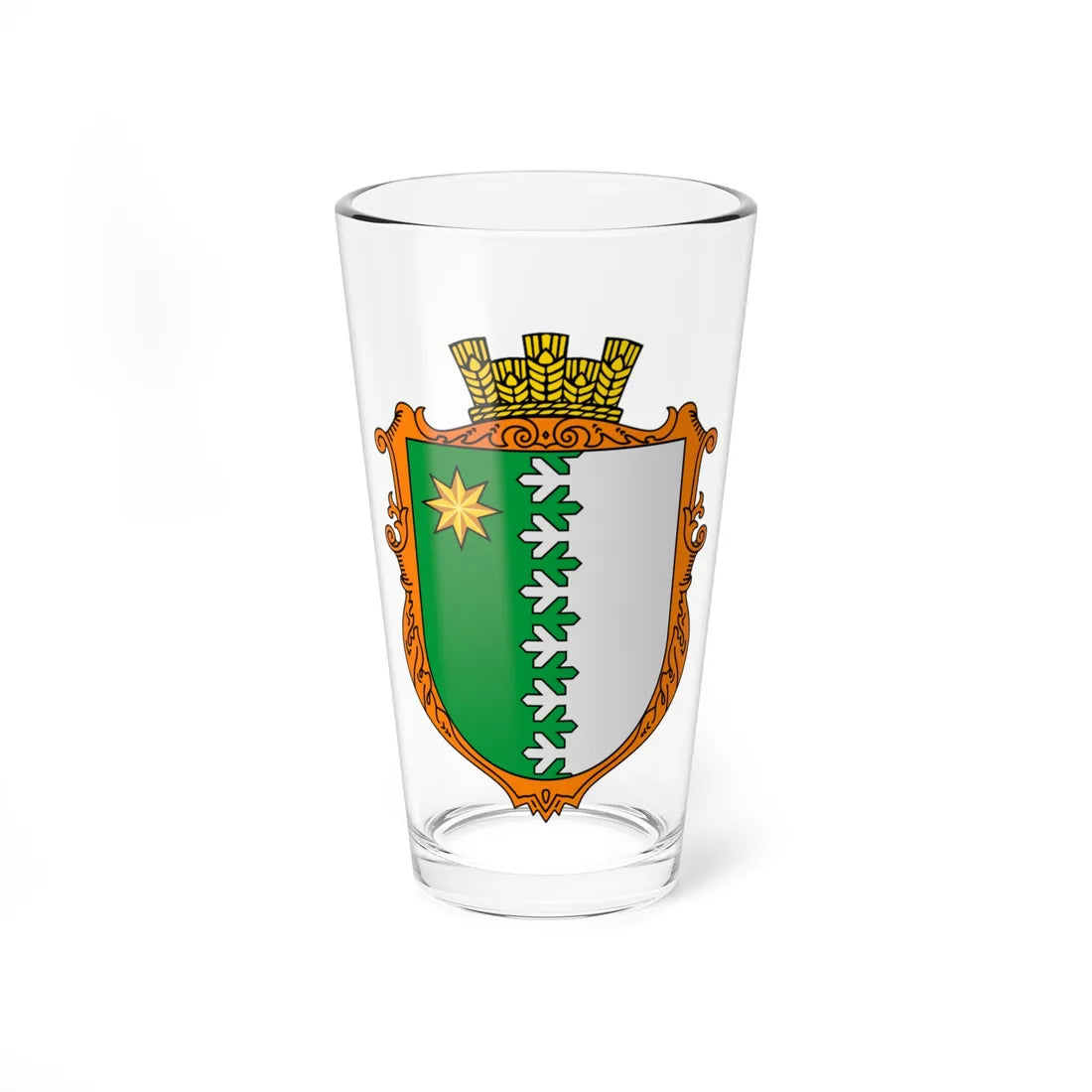 Coat of Arms of Volia Sambir district (Ukraine) (Coat of Arms) Pint Glass 16oz 16oz - Go Mug Yourself