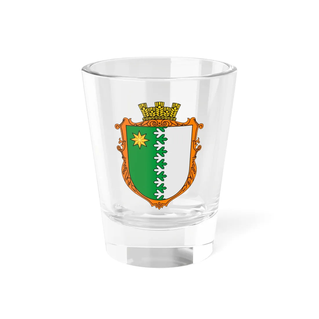 Coat of Arms of Volia Sambir district (Ukraine) (Coat of Arms) Shot Glass 1.5oz 1.5oz - Go Mug Yourself