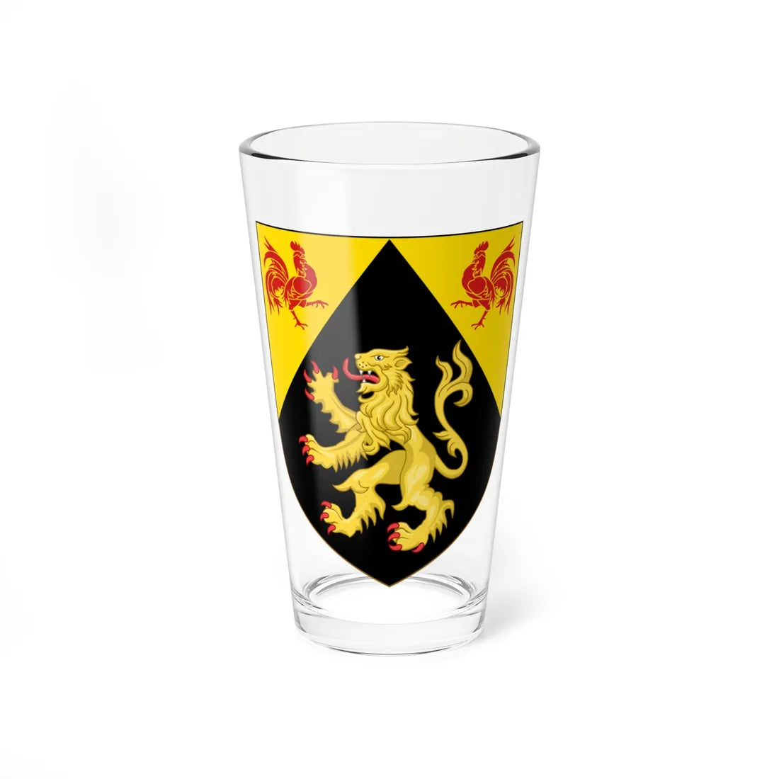 Coat of arms of Walloon Brabant (Belgium) (Coat of Arms) Pint Glass 16oz 16oz - Go Mug Yourself