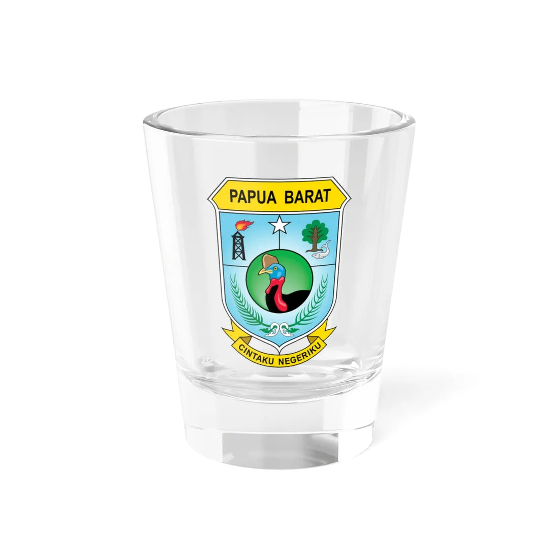 Coat of arms of West Papua (Indonesia) (Coat of Arms) Shot Glass 1.5oz 1.5oz - Go Mug Yourself