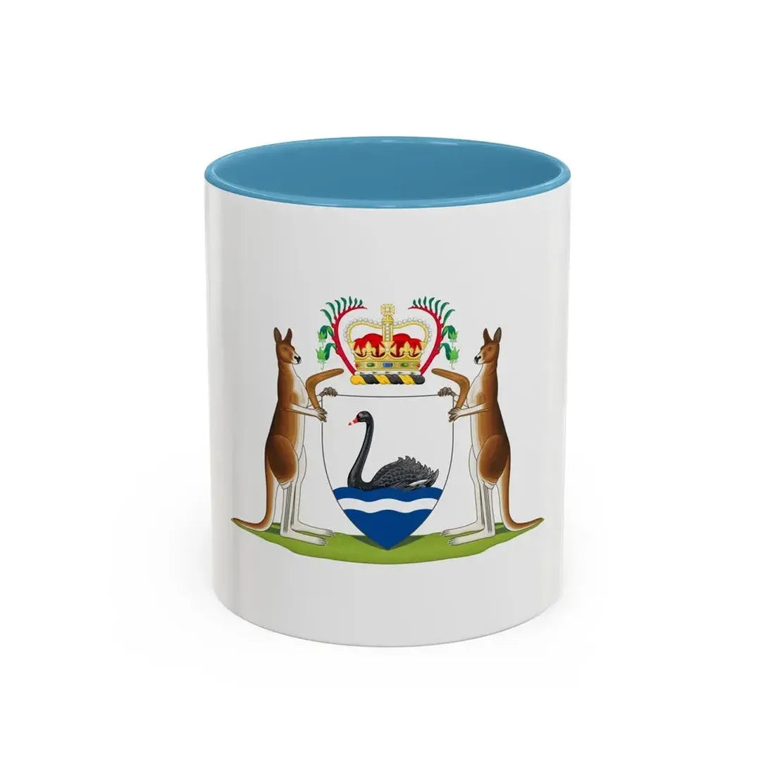 Coat of arms of Western Australia - Accent Coffee Mug 11oz Light Blue - Go Mug Yourself