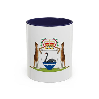 Coat of arms of Western Australia - Accent Coffee Mug 11oz Navy - Go Mug Yourself