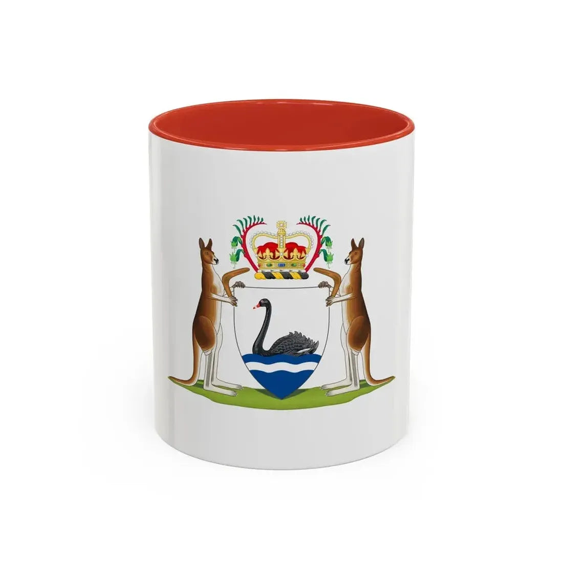 Coat of arms of Western Australia - Accent Coffee Mug 11oz Red - Go Mug Yourself