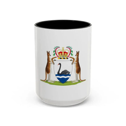 Coat of arms of Western Australia - Accent Coffee Mug 15oz Black - Go Mug Yourself