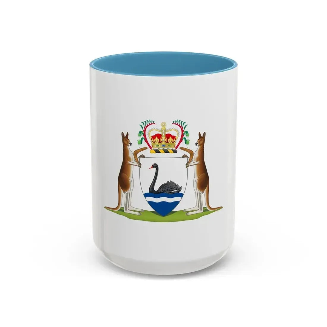 Coat of arms of Western Australia - Accent Coffee Mug 15oz Light Blue - Go Mug Yourself