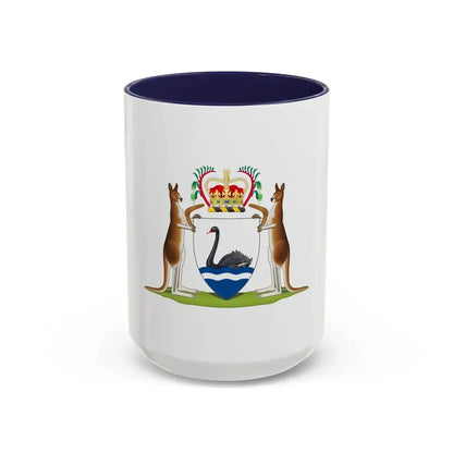 Coat of arms of Western Australia - Accent Coffee Mug 15oz Navy - Go Mug Yourself