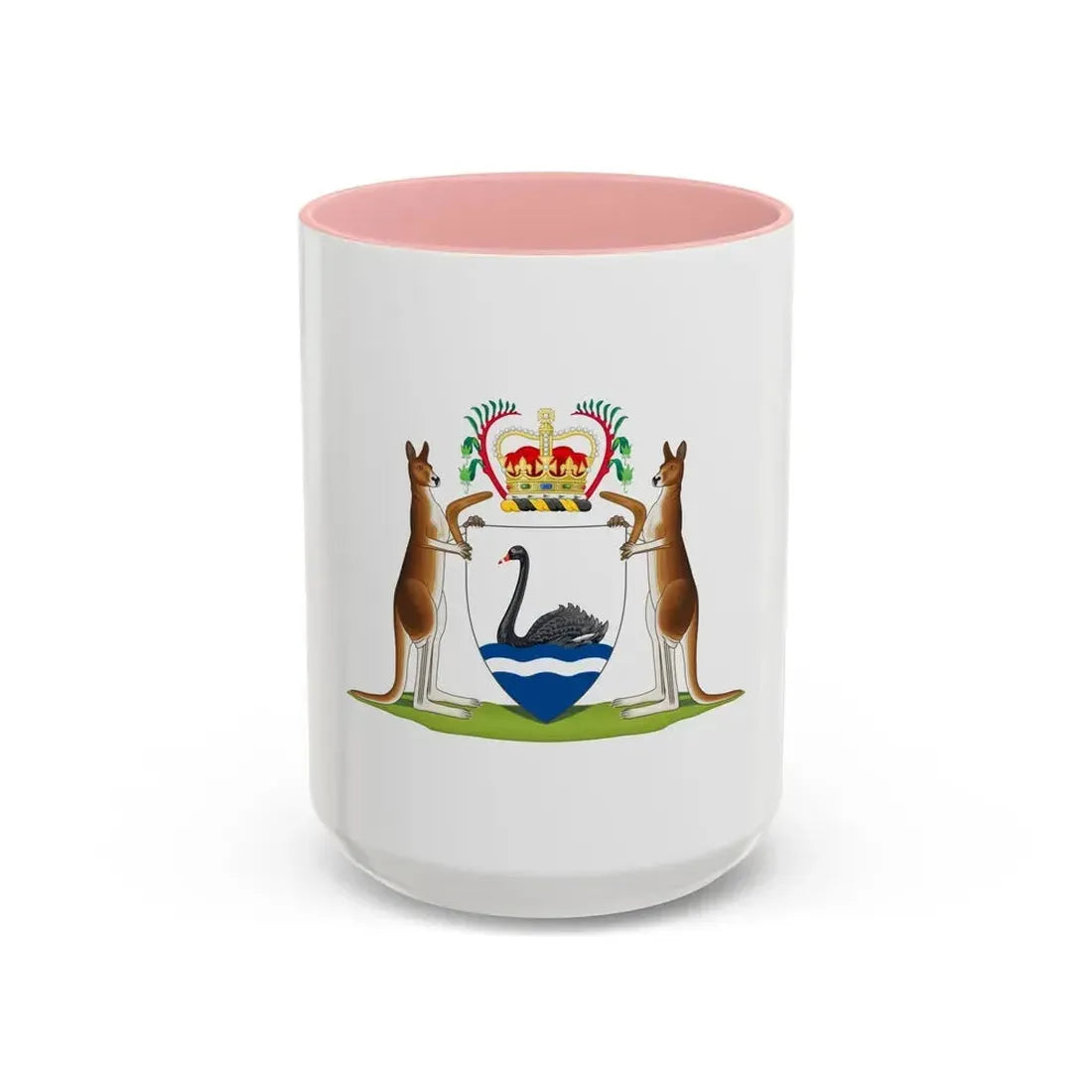 Coat of arms of Western Australia - Accent Coffee Mug 15oz Pink - Go Mug Yourself