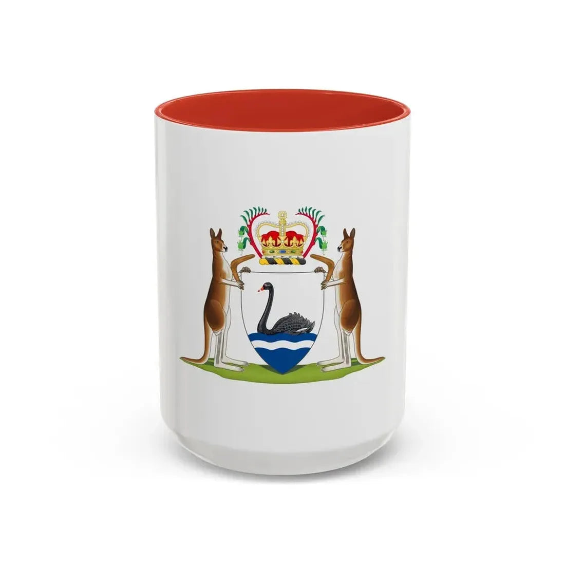 Coat of arms of Western Australia - Accent Coffee Mug 15oz Red - Go Mug Yourself