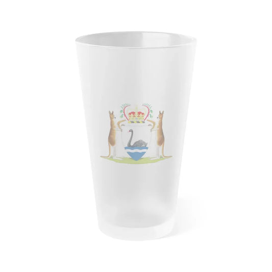 Coat of arms of Western Australia - Frosted Pint Glass 16oz Default Title - Go Mug Yourself