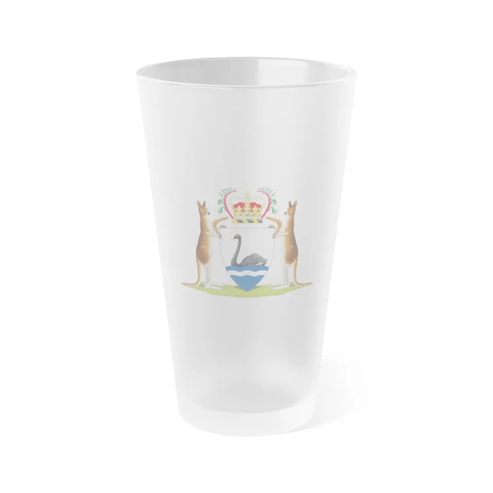 Coat of arms of Western Australia - Frosted Pint Glass 16oz-Go Mug Yourself