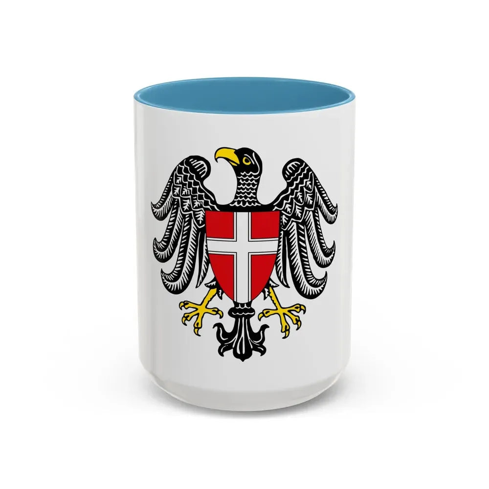 Coat of Arms of Wien Austria - Accent Coffee Mug 15oz Light Blue - Go Mug Yourself