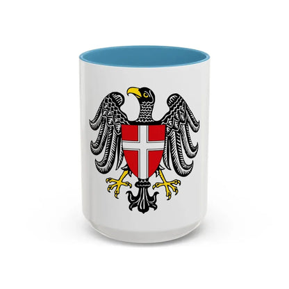 Coat of Arms of Wien Austria - Accent Coffee Mug 15oz Light Blue - Go Mug Yourself