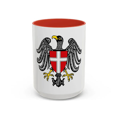 Coat of Arms of Wien Austria - Accent Coffee Mug 15oz Red - Go Mug Yourself