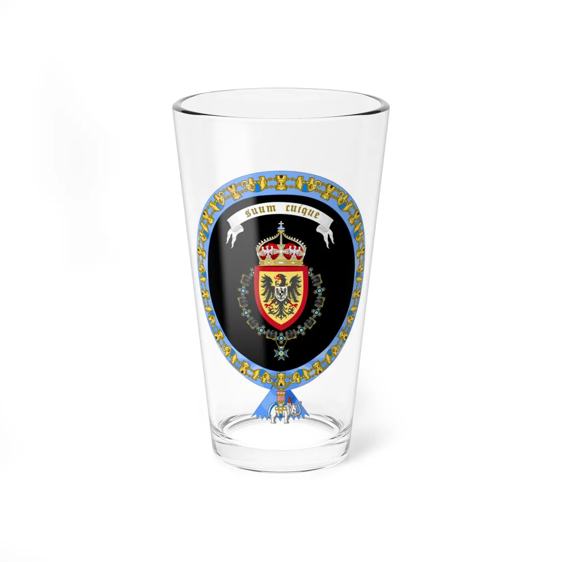 Coat of Arms of Wilhelm German Crown Prince Order of the Elephant Variant (Denmark) (Coat of Arms) Pint Glass 16oz 16oz - Go Mug Yourself