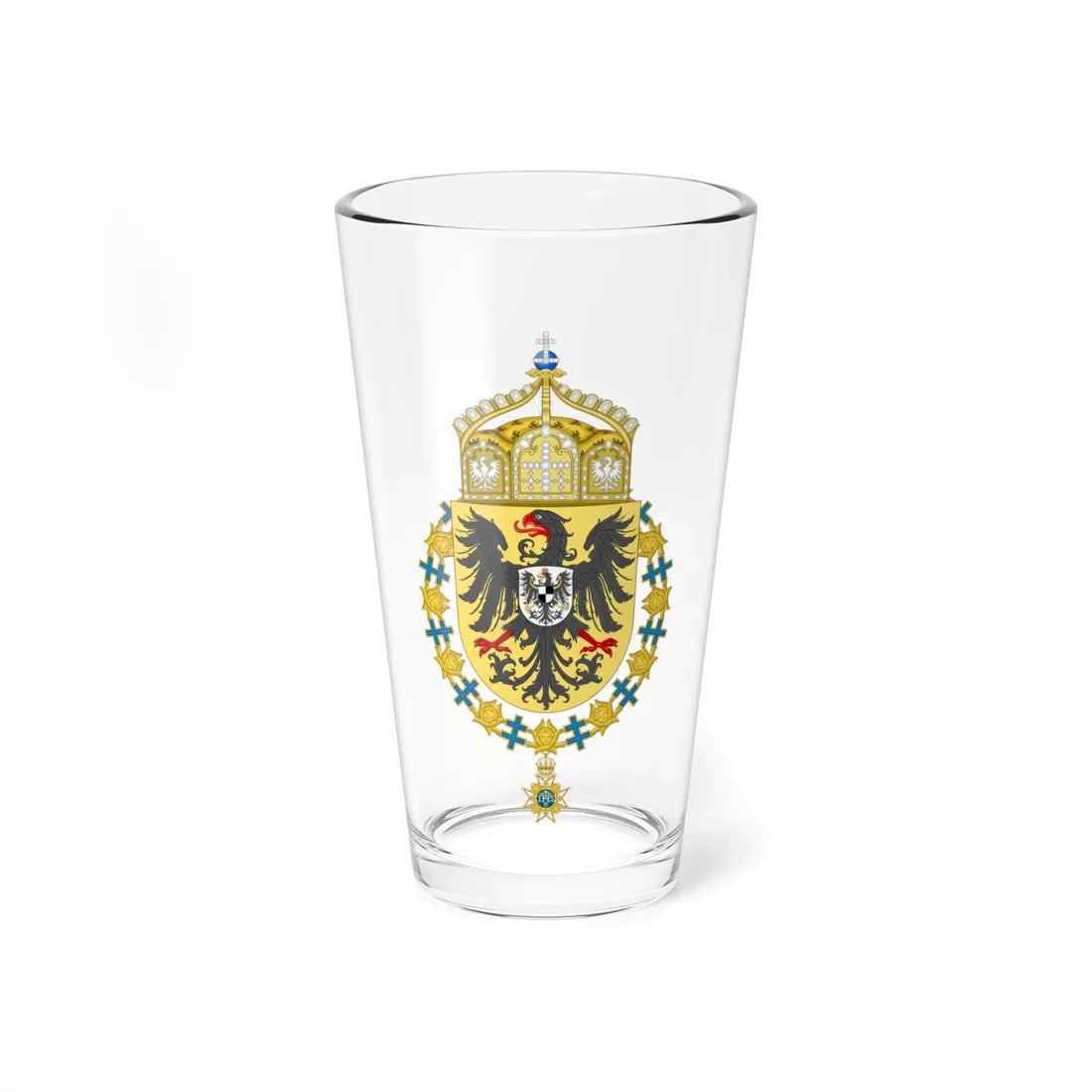 Coat of Arms of William II of Germany Seraphim Variant (Germany) (Coat of Arms) Pint Glass 16oz 16oz - Go Mug Yourself