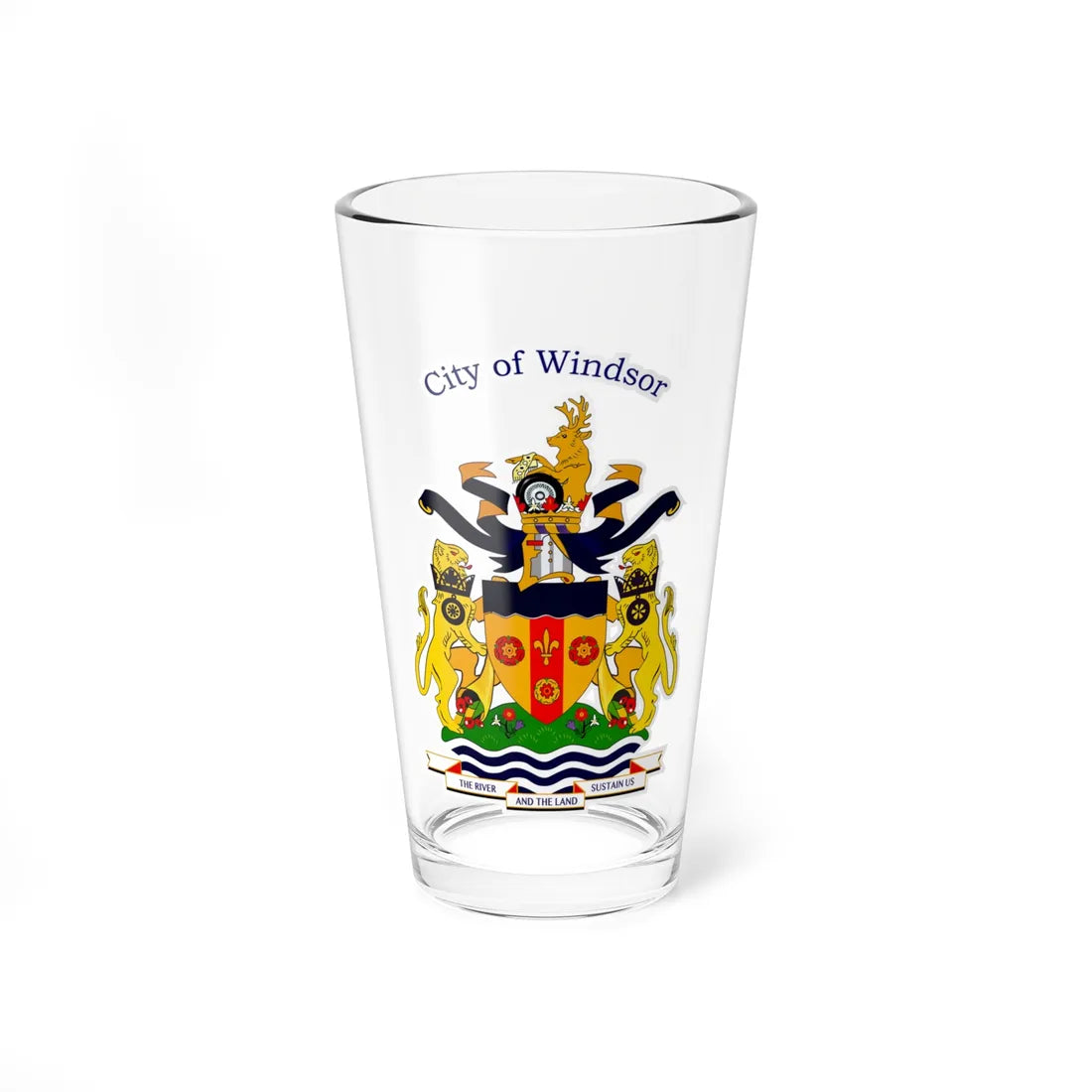 Coat of arms of Windsor Canada (Canada) (Coat of Arms) Pint Glass 16oz 16oz - Go Mug Yourself