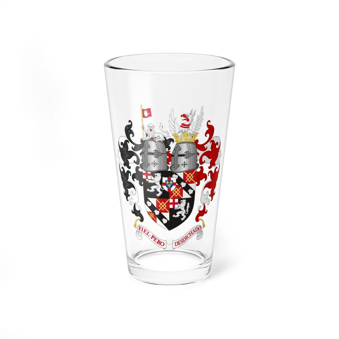 Coat of Arms of Winston Churchill as a Gentleman (United Kingdom) (Coat of Arms) Pint Glass 16oz 16oz - Go Mug Yourself