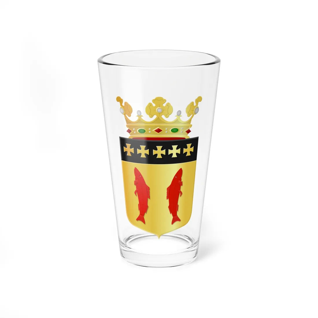 Coat of arms of Woudrichem (Netherlands) (Coat of Arms) Pint Glass 16oz 16oz - Go Mug Yourself