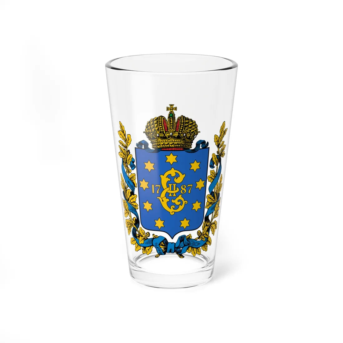Coat of arms of Yekaterinoslav Governorate (Russia) (Coat of Arms) Pint Glass 16oz 16oz - Go Mug Yourself