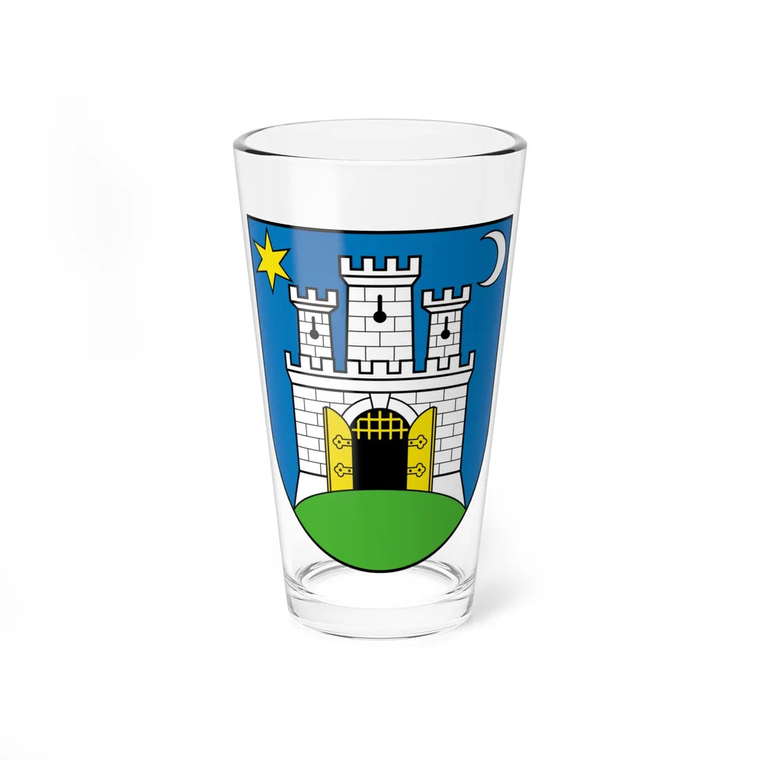 Coat of arms of Zagreb (Croatia) (Coat of Arms) Pint Glass 16oz 16oz - Go Mug Yourself