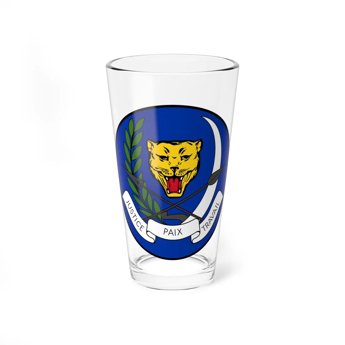Coat of arms of Zaire 1971-1997 variant (Congo) (Coat of Arms) Pint Glass 16oz 16oz - Go Mug Yourself