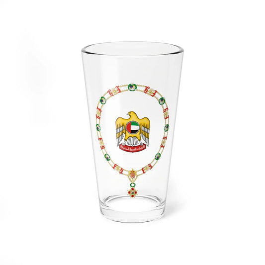 Coat of Arms of Zayed bin Sultán Al Nahayan Order of Isabella the Catholic (United Arab Emirates) (Coat of Arms) Pint Glass 16oz 16oz - Go Mug Yourself