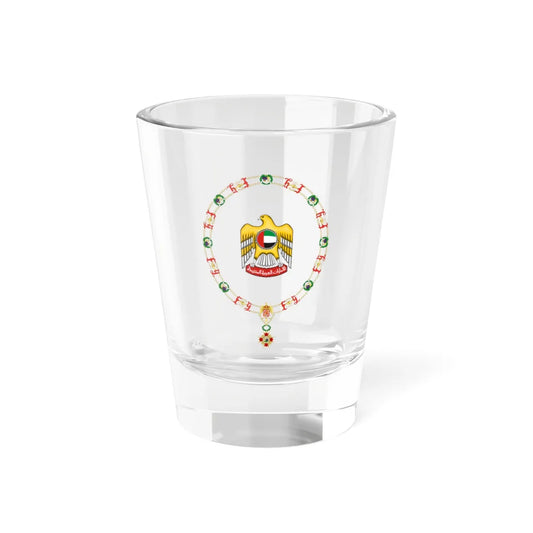 Coat of Arms of Zayed bin Sultán Al Nahayan Order of Isabella the Catholic (United Arab Emirates) (Coat of Arms) Shot Glass 1.5oz 1.5oz - Go Mug Yourself